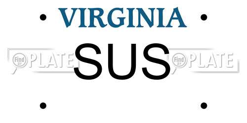SUS Virginia License Plate