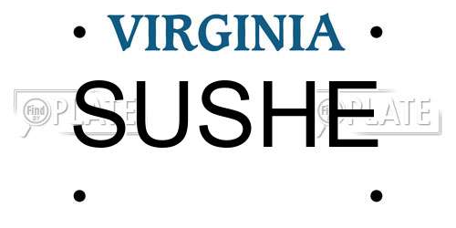 SUSHE Virginia License Plate