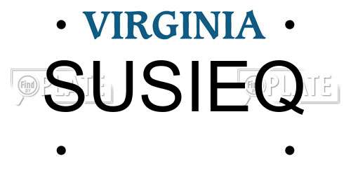 SUSIEQ Virginia License Plate