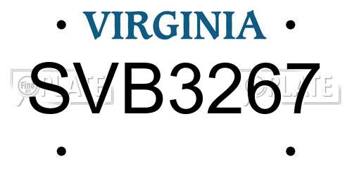 SVB3267 Virginia License Plate