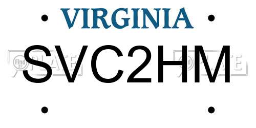 SVC2HM Virginia License Plate