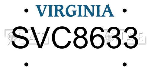 SVC8633 Virginia License Plate