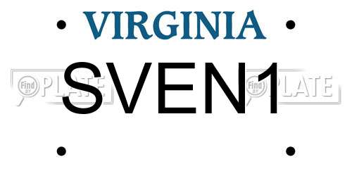SVEN1 Virginia License Plate