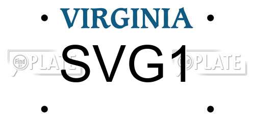 SVG1 Virginia License Plate