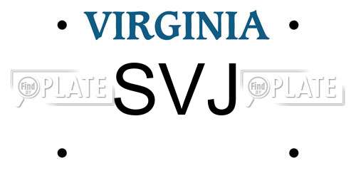 SVJ Virginia License Plate