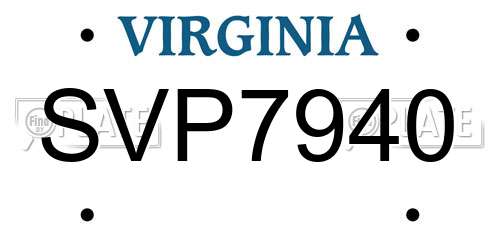 SVP7940 Virginia License Plate