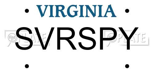 SVRSPY Virginia License Plate