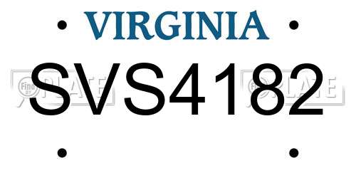 SVS4182 Virginia License Plate