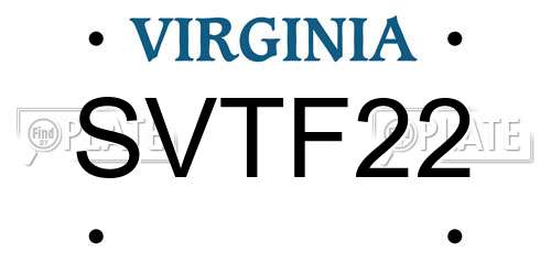 SVTF22 Virginia License Plate