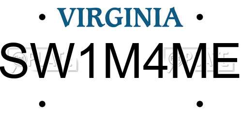 SW1M4ME Virginia License Plate