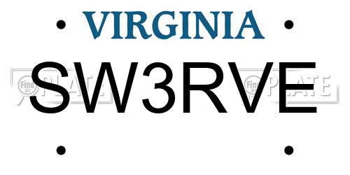 SW3RVE Virginia License Plate
