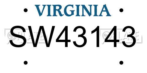 SW43143 Virginia License Plate