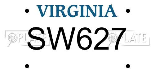 SW627 Virginia License Plate