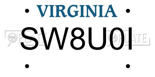 SW8U0I Virginia License Plate