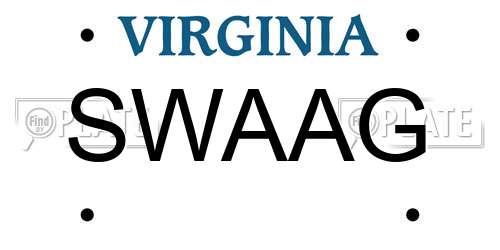 SWAAG Virginia License Plate