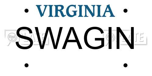 SWAGIN Virginia License Plate