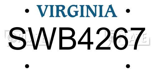 SWB4267 Virginia License Plate