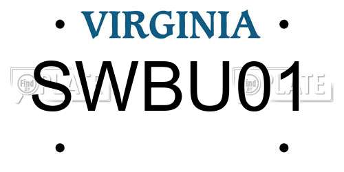 SWBU01 Virginia License Plate