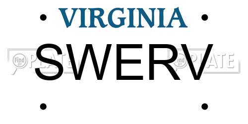 SWERV Virginia License Plate