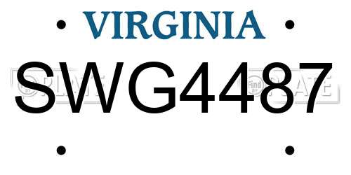 SWG4487 Virginia License Plate