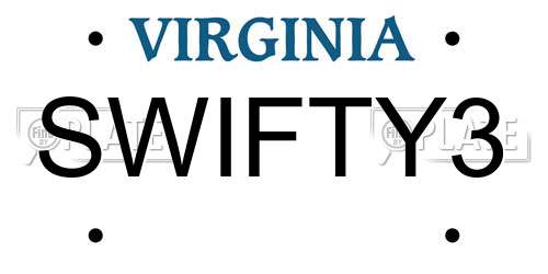 SWIFTY3 Virginia License Plate
