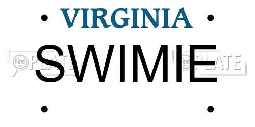 SWIMIE Virginia License Plate