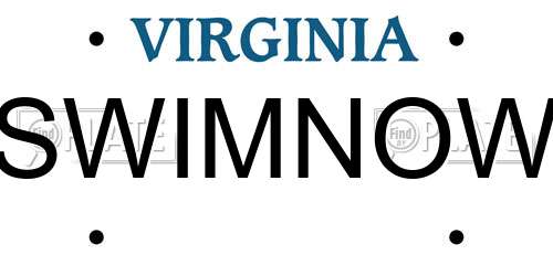 SWIMNOW Virginia License Plate