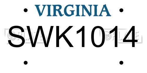 SWK1014 Virginia License Plate