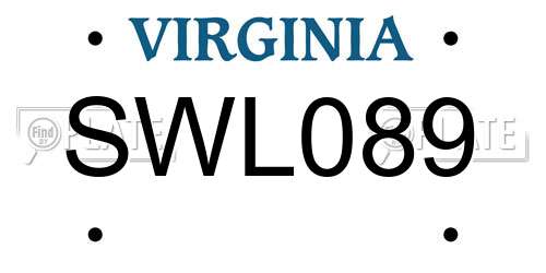 SWL089 Virginia License Plate