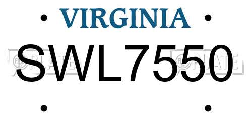 SWL7550 Virginia License Plate