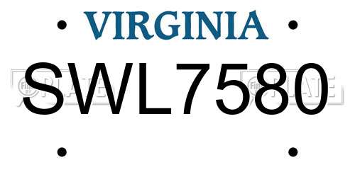 SWL7580 Virginia License Plate
