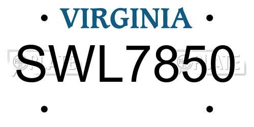 SWL7850 Virginia License Plate