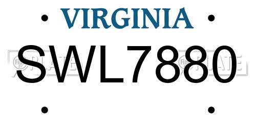 SWL7880 Virginia License Plate
