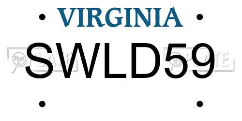 SWLD59 Virginia License Plate