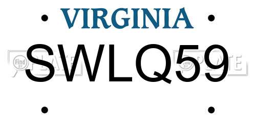 SWLQ59 Virginia License Plate