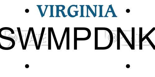 SWMPDNK Virginia License Plate