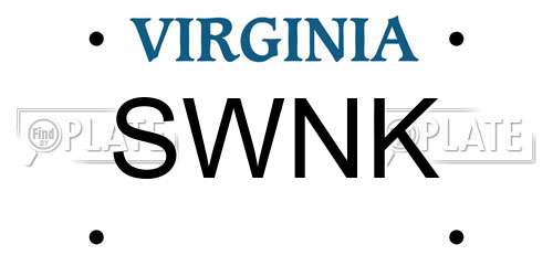 SWNK Virginia License Plate