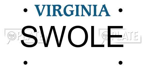 SWOLE Virginia License Plate