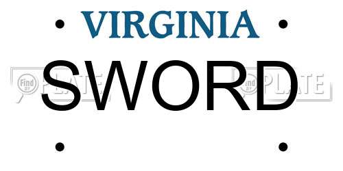 SWORD Virginia License Plate