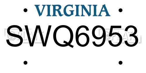 SWQ6953 Virginia License Plate