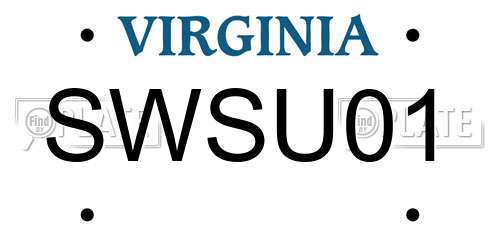 SWSU01 Virginia License Plate
