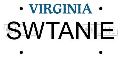 SWTANIE Virginia License Plate