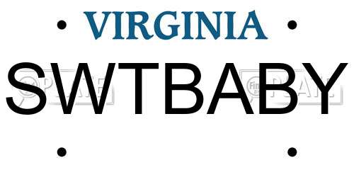 SWTBABY Virginia License Plate