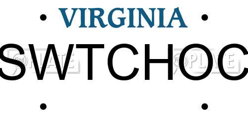 SWTCHOC Virginia License Plate