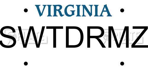 SWTDRMZ Virginia License Plate
