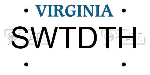 SWTDTH Virginia License Plate