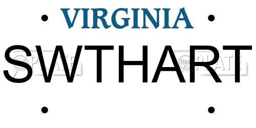 SWTHART Virginia License Plate