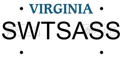 SWTSASS Virginia License Plate