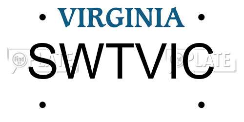 SWTVIC Virginia License Plate
