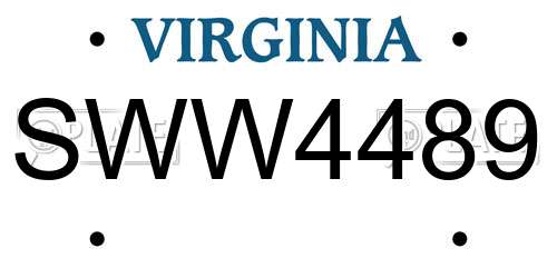 SWW4489 Virginia License Plate